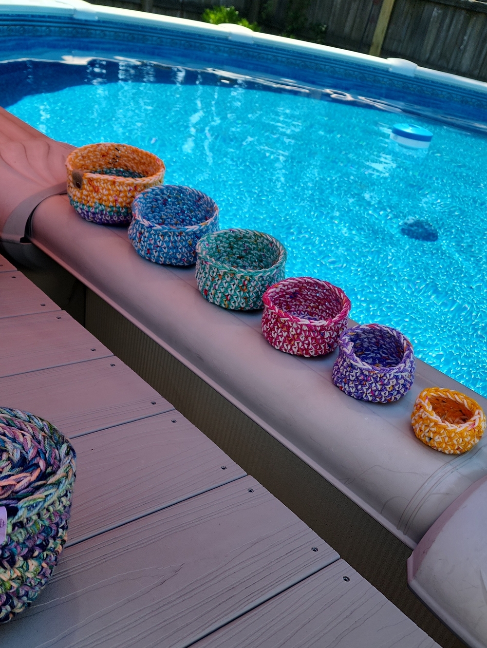 Hand Crafted Crochet Stacking Baskets